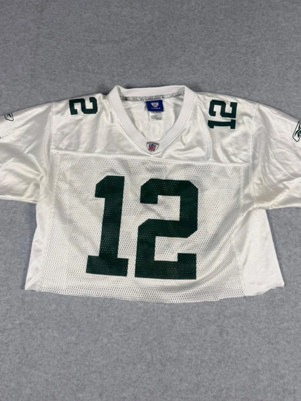 Reebok NFL Green Bay Packers Aaron Rodgers 12 Cropped Jersey White xl